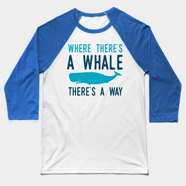 Whale Way Baseball T-Shirt by oddmatter